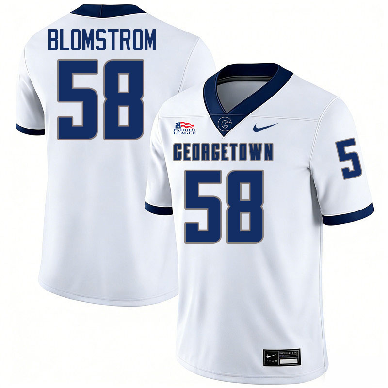 Georgetown Hoyas #58 Cooper Blomstrom College Football Jerseys,Uniforms-White